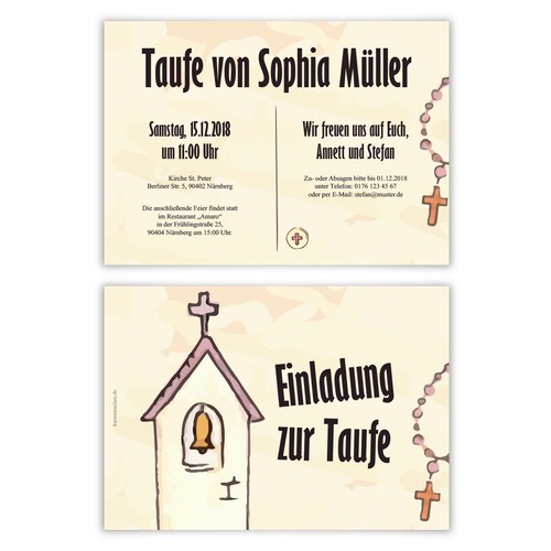 Taufeinladungen taufkarten - taufeinladungen,
