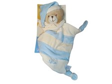 NEU Schmusetuch Schnuffeltuch Kuscheltuch Bieco Bär Zipfelmütze hellblau Supa