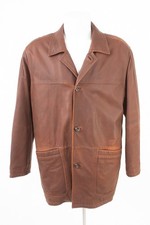 Bugatti Lederjacke Herren Gr. 50 Braun Lamm Nubuk Leder Vintage Field Jacket