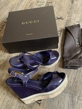 GUCCI Wedge ♥️ Gr 40/41 Lack Leder Keil Absatz Sandale Femme Sandal Plateau