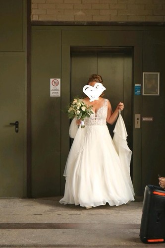 Brautkleid linie weiß - a-linie, mit