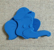 3 D Backform Silikon + 2 Keksaustecher ink.l Prägestempel Elefant blau Tiermotiv