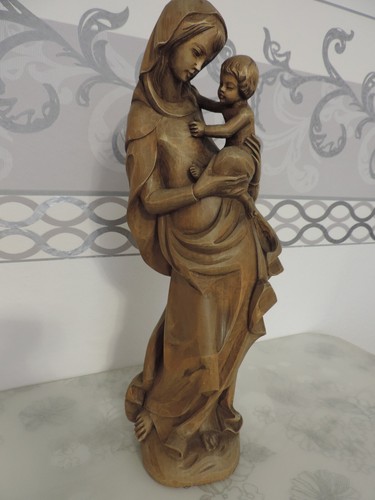 Große holzfigur heilige - große, maria