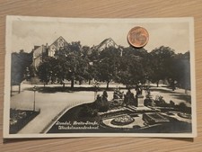Stendal Breite Straße Winckelmann Denkmal AK 1936 gelaufen Echtfoto Altmark