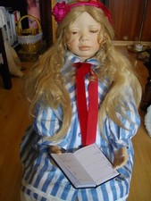 Christine Orange Künstlerpuppe/Porzellanpuppe,  Sophie mit Zertifikat