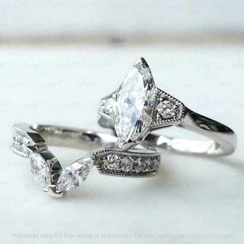 Hochzeit braut ring set - set, 14k