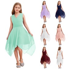 Kinder Prinzessin Chiffon Kleider Festlich Blumenmädchenkleid Festzug Partykleid
