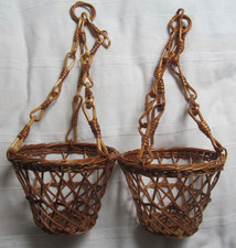 2x BLUMENAMPEL / HÄNGEKORB Ø 20CM / RATTAN / Korb