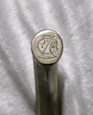 Alter Spazierstock Holz Alpacca Monogramm Initialen GZ ZG Flanierstock Gehstock 