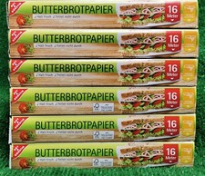 (0,14€/m) 6x Gut + Günstig BUTTERBROTPAPIER (6x16m) fettet nicht durch Versand0€