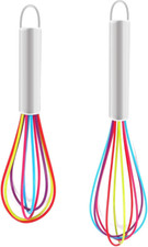 2 Stück Silikon Schneebesen Set, Küchen Schneebesen Mini Klein Farbig Spiralschn