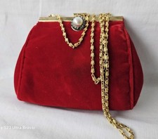 Pochette Samt-Clutch Tasche Theater-Bag Abendtasche Bag Rot