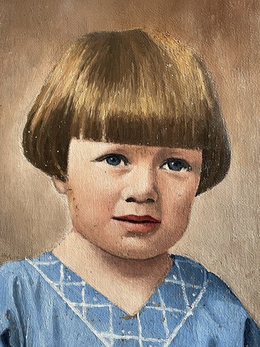 Antikes ölgemälde mädchen - antikes,
