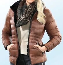 LPO Damen Wendejacke Steppjacke nugat Webpelzjacke schwarz Kapuze Gr 38 NEU 