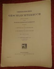 Oberbadisches Geschlechterbuch 3/9 1919 Rotberg bis Zum Rust Genealogie Baden