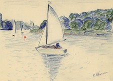 Segelboot Jolle auf dem Wasser