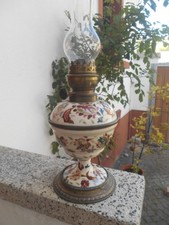 Antike Petroleumlampe  Majolika
