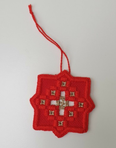 Gestickter weihnachtsstern - gestickter,
