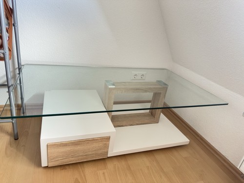 Couchtisch weiß hellholz mit - couchtisch, weiß/hellholz