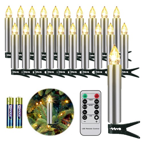 20er silber led kerzen - silber,