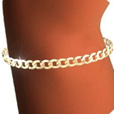 Panzerarmband 333 echt Gold 6 mm breit flach Armkette 21 cm Herren massiv neu