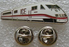 Pin E-Triebwagen ICE silberfarben weiß/rot Lok Zug Railway DB Eisenbahn Art 6007