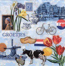 3 Servietten~ Reise, Symbole