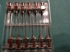 12 x Gleitschliff-Kanüle aus Edelstahl (18.8/ Y/ No. 18), Hona, Luer Lock 