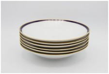 Hutschenreuther Secunda 6 x tiefe Speiseteller Porzellan Echt Kobalt & Goldrand