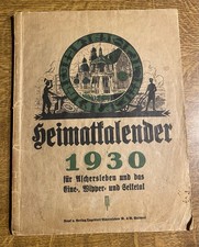 Heimatkalender 1930 für Aschersleben, Eine-, Wipper-, Selketal, Heimatforscher