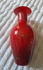 Blumenvase Vase Deko rot Glas