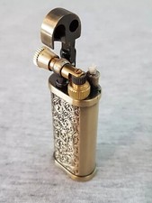 Benzinfeuerzeug ähn. Dunhill Unique Sturmfeuerzeug Liftarm Messing Gravur neu 