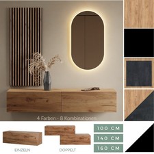 Garderobenset aus Flurschrank, Spiegel und Wandpaneel (3-teilig)