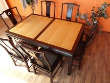 Nr.1209b Esstisch mit 6 Stühlen Birke vollmassiv restauriert