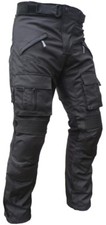 Sportliche Motorrad Hose Motorradhose Schwarz mit Oberschenkeltaschen Gr. M-7XL