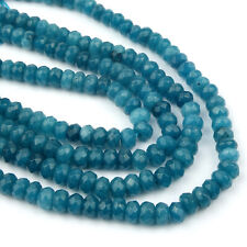 Perlen Edelstein Halbedelstein Schliffperlen Rondelle 3x4mm 120Stk. Achat Petrol