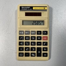 SHARP Elsi Mate EL-240C Vintage Taschenrechner 80er Beige Retro