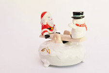 RARITÄT 60er Jahre VINTAGE Nikolaus Schneemann Spieluhr Wippe voll funktionsfäh.