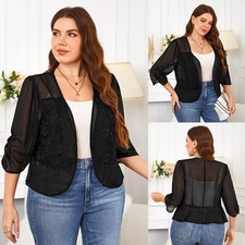 Damen Chiffon Spitze Cardigan