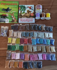 76 tlg. Perlenfiguren Rocaille Perlen Set Bücher Faden Kreativität *Wie neu*