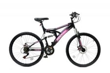 Basis 1 Mountainbike Voll Doppelfederung MTB 26" Radscheibenbremsen 18 SPD Pink