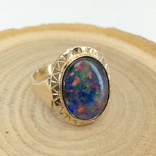 OPAL Ring 585/14k Gelbgold Opal-Doublette Gr. 54 #2858