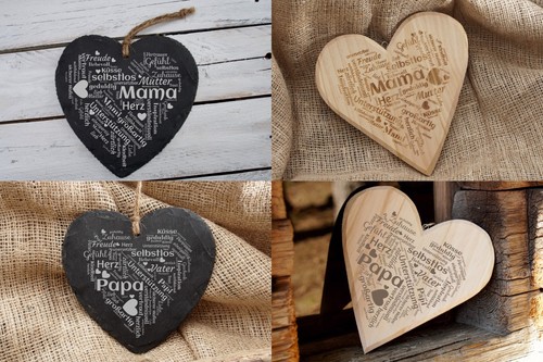 Herz schiefer holz - herz, geschenk