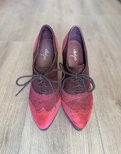Buffalo Alisha Plateau Pumps Leder Budapester Sexy Rot Pink 36