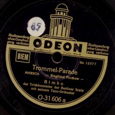 BIMBO DER TRICKTROMMLER Trommel-Parade      78rpm Schellackplatte S4273