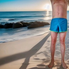 Nike DRI-FIT Sprinter Shorts Vintage RETRO kurze Hose Gr. 5 Polyester Blau Grün