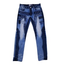 HIGHNESS Herren Jeans Hose W32 Loose Fit Men´s Wear Blau Denim Nieten Hand Made 