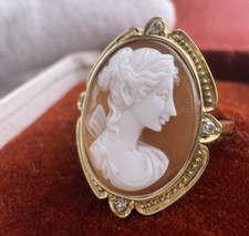 Ring, Diamanten, 585 Gold, Kamee, Gemme, Psyche, antik, rar, Mythologie,