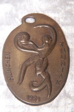 Plakette München 1951, THUNIAK Faschings Fest, Bronze Blech ca. 10 x 6,7 cm