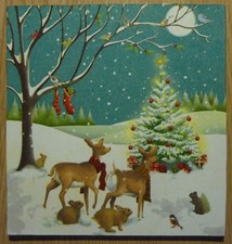 Deko HDF - Tiere Natur Hirsch Winter Schnee Rotkehlchen Vögel Hase Fuchs Igel